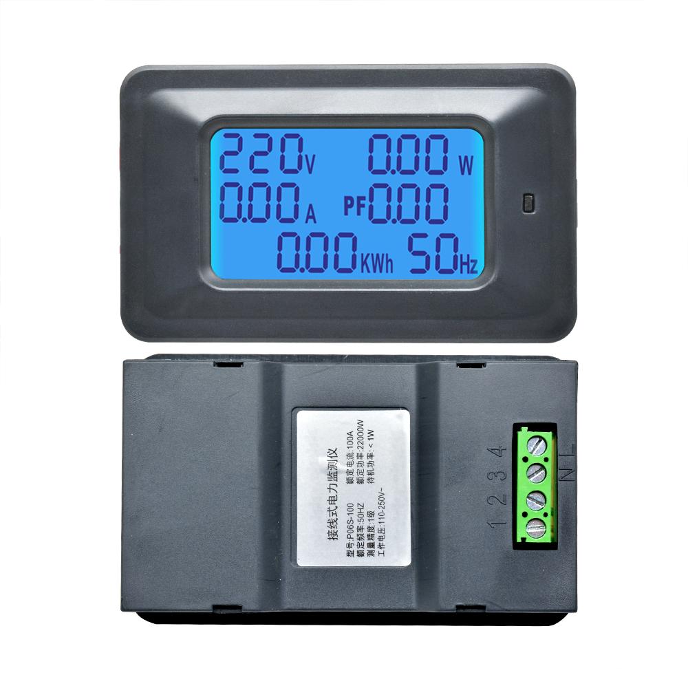 AC110-250V 20A 100A LCD Digital Voltmeter Ammeter Power Tester Energy Meter Ampere-volt Watt Meter Tester Detector