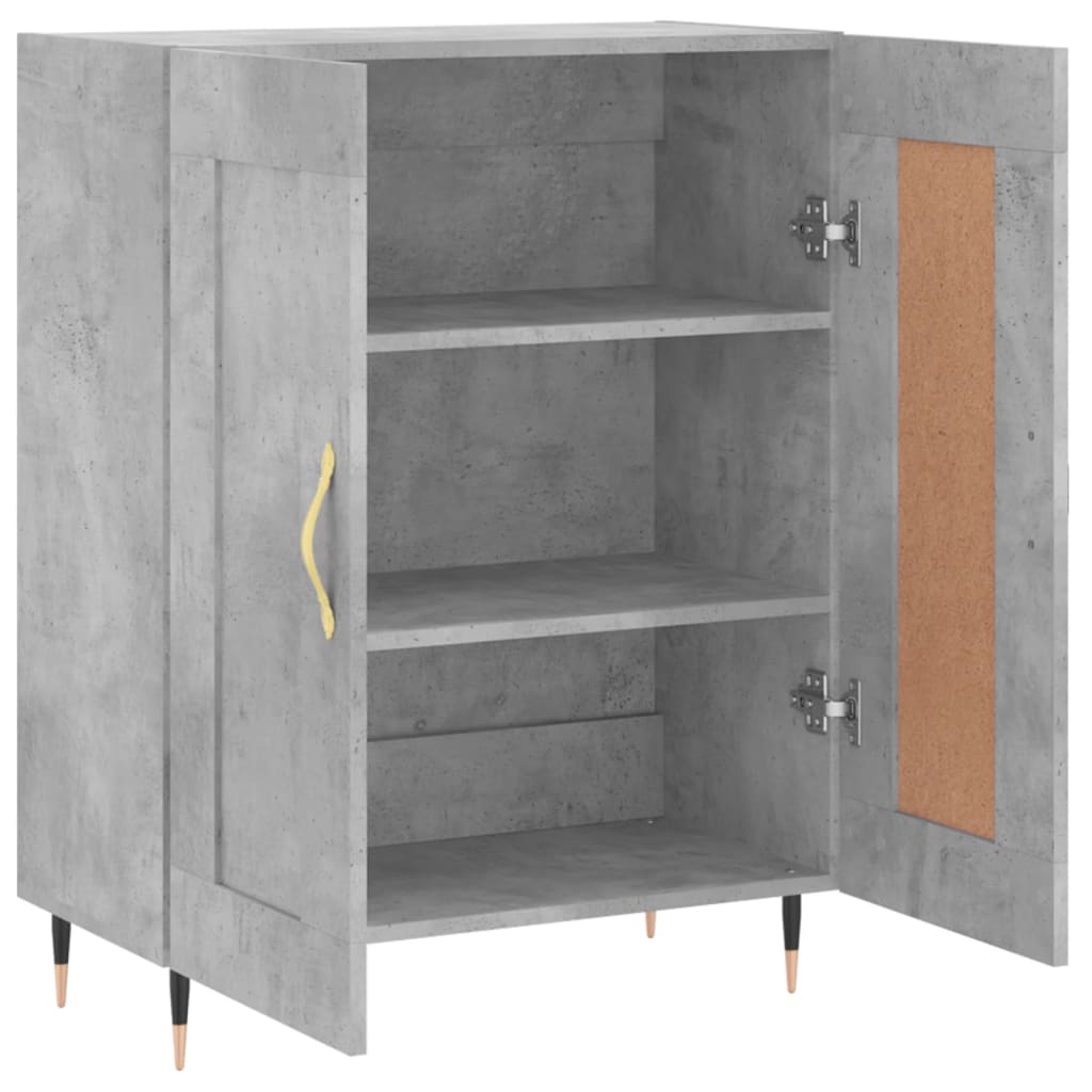 Vidaxl Cabinet, Concrete Grey, 69.5X34X90 Cm, Wood-Based Material