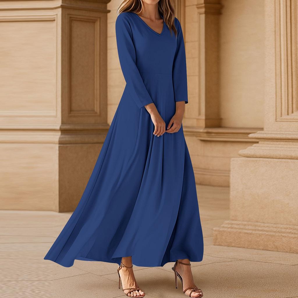 Dresses For Womens Vintage Tunic Waisted Midi Dress Summer Casual  3/4 Sleeve Dress