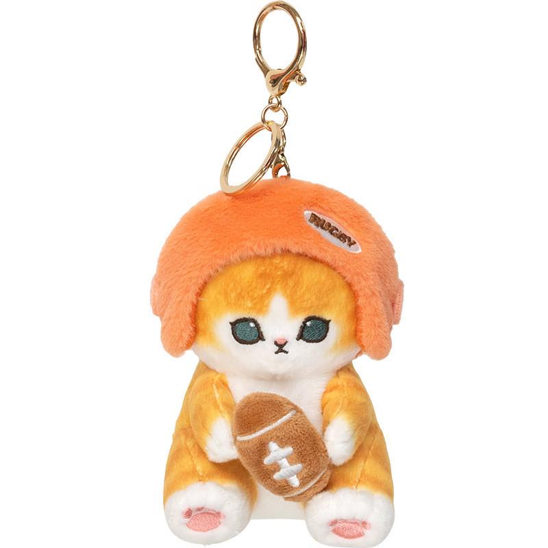 Baseball Mofusand Rugby Swimming Badminton Cat Plush Keychain Bag Gift Pendant