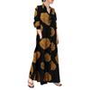 Printed Abayas Kaftans for Women Girls Elegant Dubai Moroccan Kaftan Dresses Abayas Fashion Long Sleeve Muslims Dresses