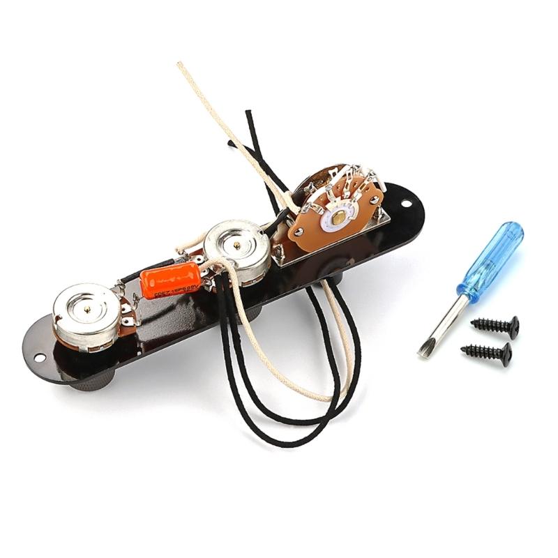 Prewired Guitar Switch Control Plate 3 Way Wired Loaded Control Plate with Switch Knob for Electric Guitar Playing Part