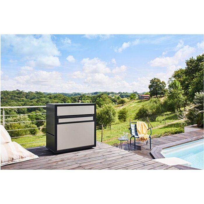 Capot - forge adour - premium 60 - acier noir et gris - chariot premium - protection intempéries