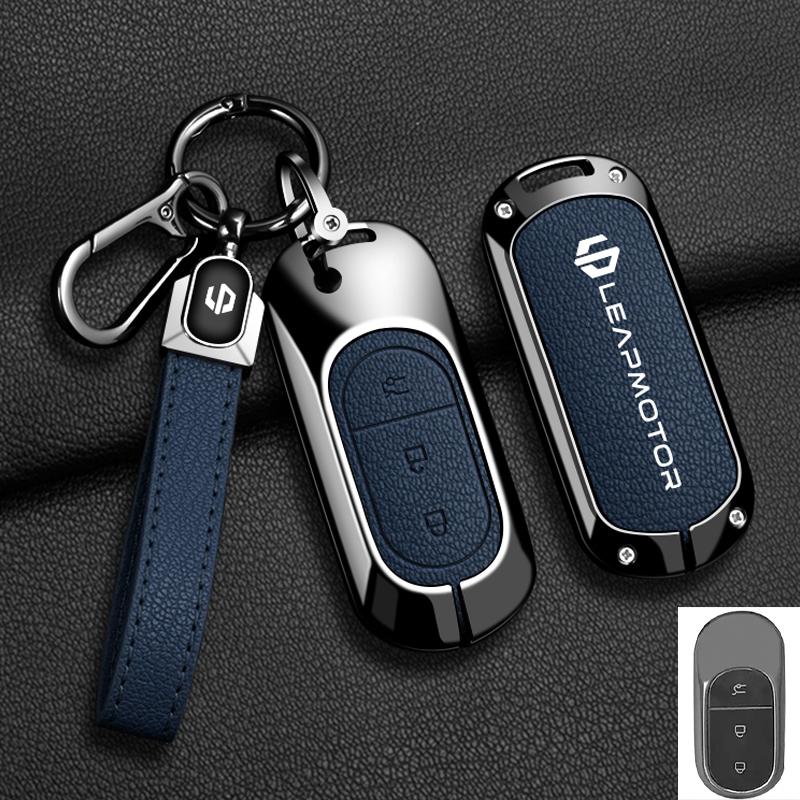 Zinc Alloy Car Key Case Cover For Leapmotor T03 S01 C11 For Leapmotor C01 T03 S01 C11 Leap Motor Holder Key Fob Keychain