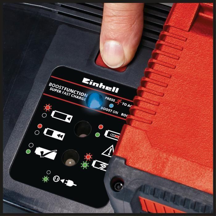 Einhell chargeur power x-boostcharger 8a pxc (li-ion, mode boost pour une charge plus rapide)