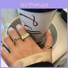 Elegant Korean Style Irregular Hollow S925 Sterling Silver Adjustable Open Ring For Women