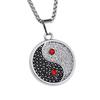Collana con Ciondolo Yin Yang in Diamante Retrò Europeo e Americano - Catena per Maglione Tai Chi Personalizzata, Accessorio alla Moda in Acciaio Inossidabile