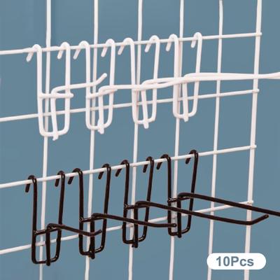 10Pcs Durable 5/10/15/20cm Screen Hooks 3.3mm Thickness Supermarket Iron Wire Mesh Hanging Hooks Iron Grid Hooks For Screen Grid