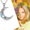 1Pc Fashion Design Sun and Moon Couple Necklace Synthetic Zircon Lucky Necklace Crescent Necklace