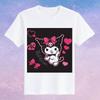 Childrens Pure Cotton Short Sleeved Japanese Cute Rabbit Cute Cute Kuromi Cartoon Printed Parentchild Tshirt Half Sleeve