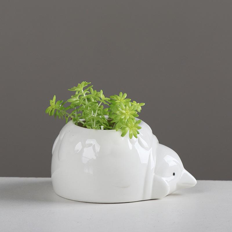 Neuer Desktop-Topf für Sukkulenten, Kreativer Daumen-Blumentopf für die Gartenarbeit, Keramik-Kleiner Blumentopf
