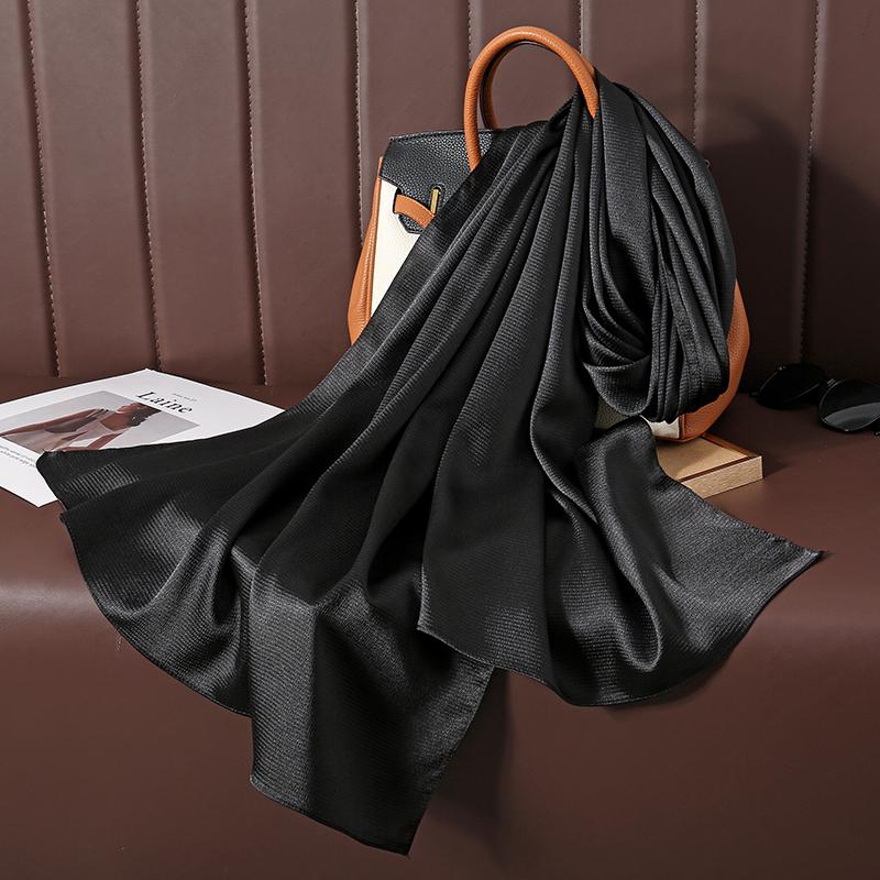 Solid Color Luxury Fashion Women Hijab Scarf Long Silk Soft Comfortable Scarves Shawl Muffler Neckerchief Outdoors Bandanna Lady