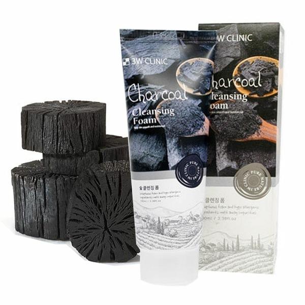 3W Clinic Charcoal Cleansing Foam 100ml Pure Natural Foam Cleanser (WC8A70A)