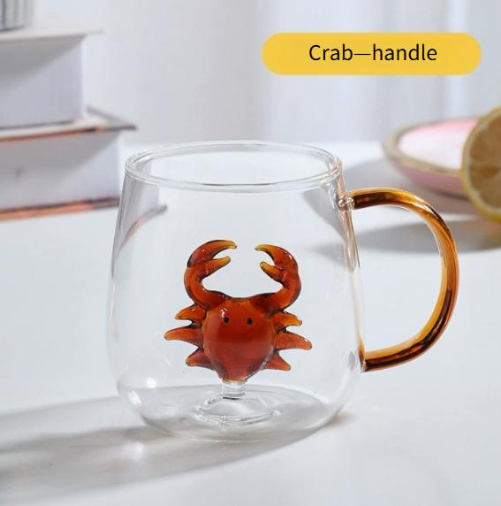 Pahar din Sticlă cu Bule 3D Realizat Manual Formă Tridimensională Animal și Plantă Formă Rezistent la Căldură Pahar Borosilicat pentru Băuturi & Cadouri