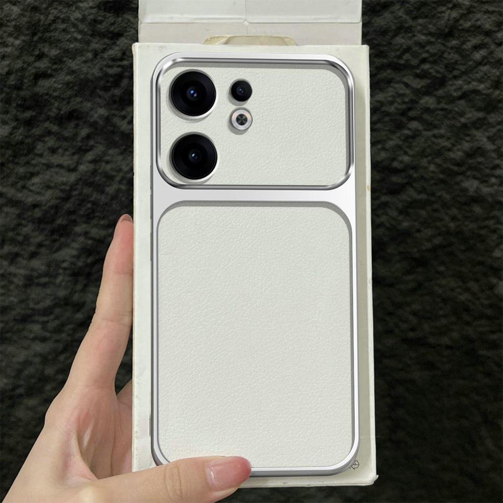 Premium Executive Leather Case for OPPO Reno13 F 4G/5G Large Window Lens Protector Cover