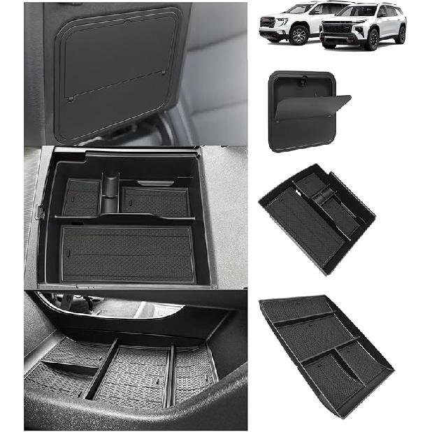 Muslogy Center Console Organizer Compatible With 2024 2025 GMC Acadia & Chevy Traverse & 2025 Buick Enclave Accessories Middle Console Storage Box