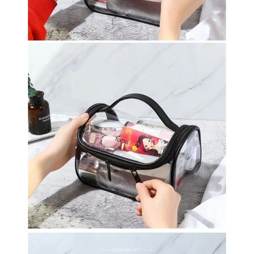 Transparent Travel Makeup Bag Design Large Capacity Cosmetic Organizer Toiletry Pouch for Women with Portable Skincare Storage