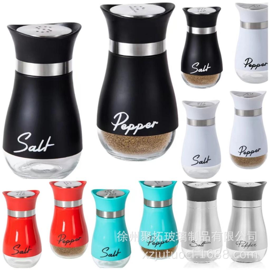 Stainless Steel Spice Jar Set With Adjustable Salt And Pepper Shakers For Kitchen Storage