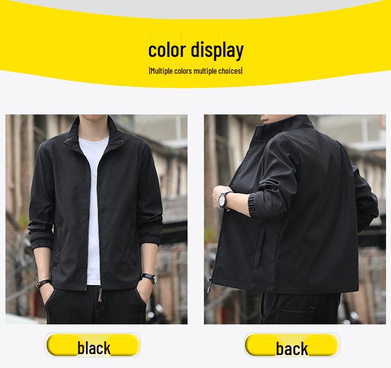 2024 Men's Korean Style Plus Size Casual Stand-Up Collar Jacket for Spring/Autumn