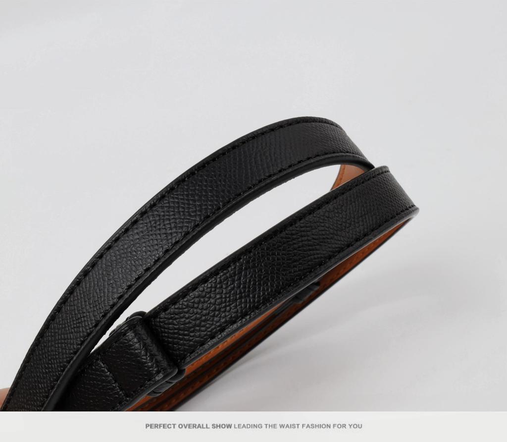 Women's Korean Style Grey Belt - Hole-Free Buckle, Fashionable, Versatile, Adjustable Thin Waistband, Decorative Skirt Accessory.