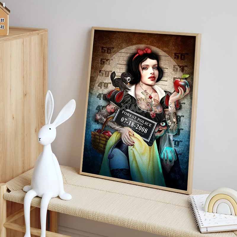 Disney Diamond Painting Dark Themed Snow White Art Painting Cartoon Diamond Painting Full Diamond Cross-stitch DIY Gift Home Decoration