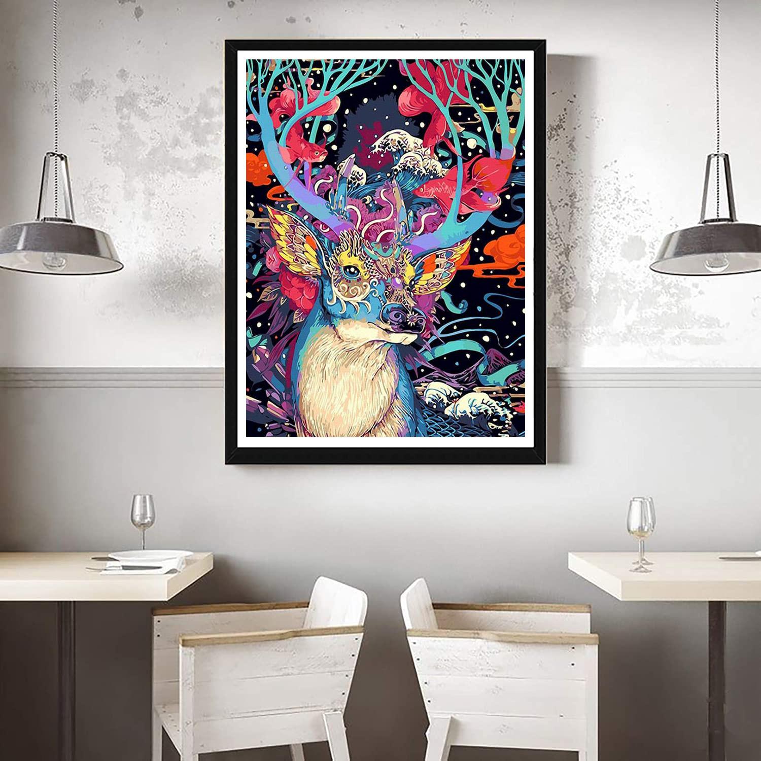 

5D DIY Алмазная картина Заботливый олень Набор для вышивки крестом Мозаика Алмазная вышивка Роза Полный Круг/Квадрат Украшение для дома Round 30x40cm