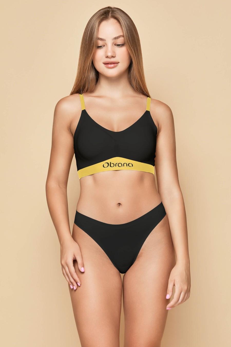 

Комплект білизни: бюстгальтер з м якою чашкою і трусики бразилиана Anabel Arto (76463) 70B-C/S жовтий