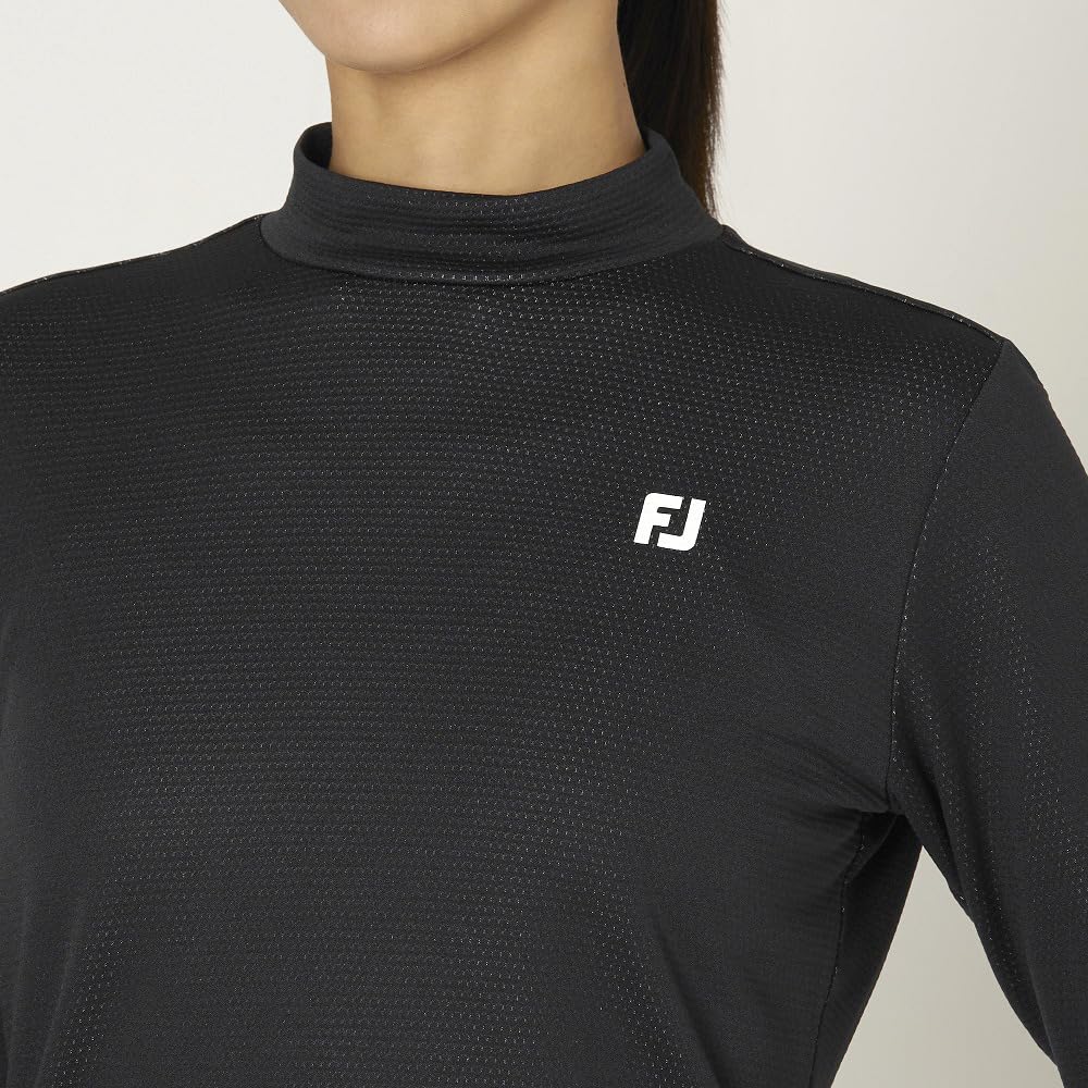FootJoy DRY THROUGHLIGHT Color Sleeve Long Sleeve Mock Neck Shirt, Black, Women's, Size Small, FJW-F24-S03, 32267-S