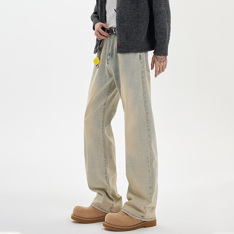 2024 High Street Men Women Trendy Straight Leg Washed Jeans Couples Loose Retro Casual Pants Wide Denim Pants Male Baggy Harajuku Trousers