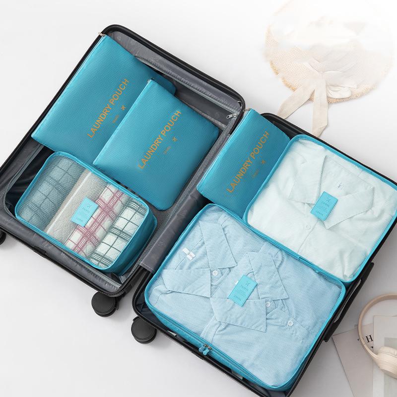 6-Piece Large Size Travel Organizer Portable Suitcase Organizer Clothes Shoes Makeup Bag Luggage Organizer Travel Storage Bag