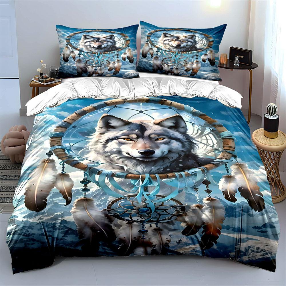 Wolf with Dreamcatcher Design. Bedding Sets Duvet Cover Sets Duvet Covers Pillowcases(1 * Duvet Cover 2 * Pillowcases Without Duvet Insert)
