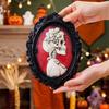Skeleton Wall Art Decors Gallery Wall Plaque with Skull Portrait, Black Frame and Raised Relief Form for Entryway Accent or Bedroom Hanging Display
