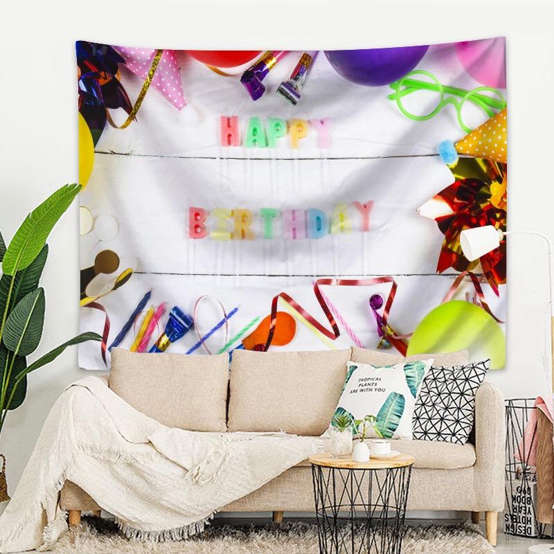 Aertemisi Happy Birthday Gift Tapestry Wall Hanging Art for Bedroom Living Room Decor College Dorm Party Backdrop