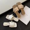 Krazing Pot Mules Fashion Sheep Skin Thick Heels Peep Toe Flip Flop Summer Size 42 Preppy Style Women Sandals