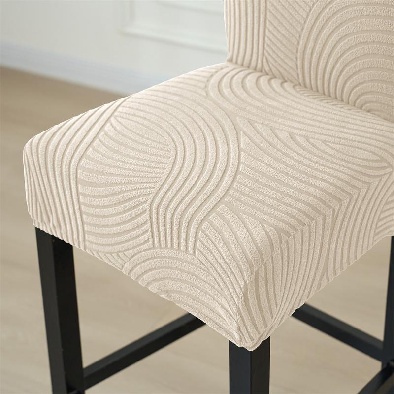 1/6pcs All-inclusive Bar Chair Covers Stretch Jacquard Short Back Stool Seat Slipcovers Small Size Chair Case for Living Room
