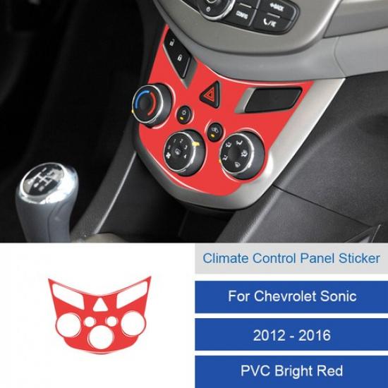 Glossy Carbon Fiber Car Central Climate Control Panel Sticker For Sonic 2012-16