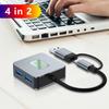 4 In 2 Type-C + USB To USB3.2*4 Interface Hub Adapter Dock for MacBook iPad Pro
