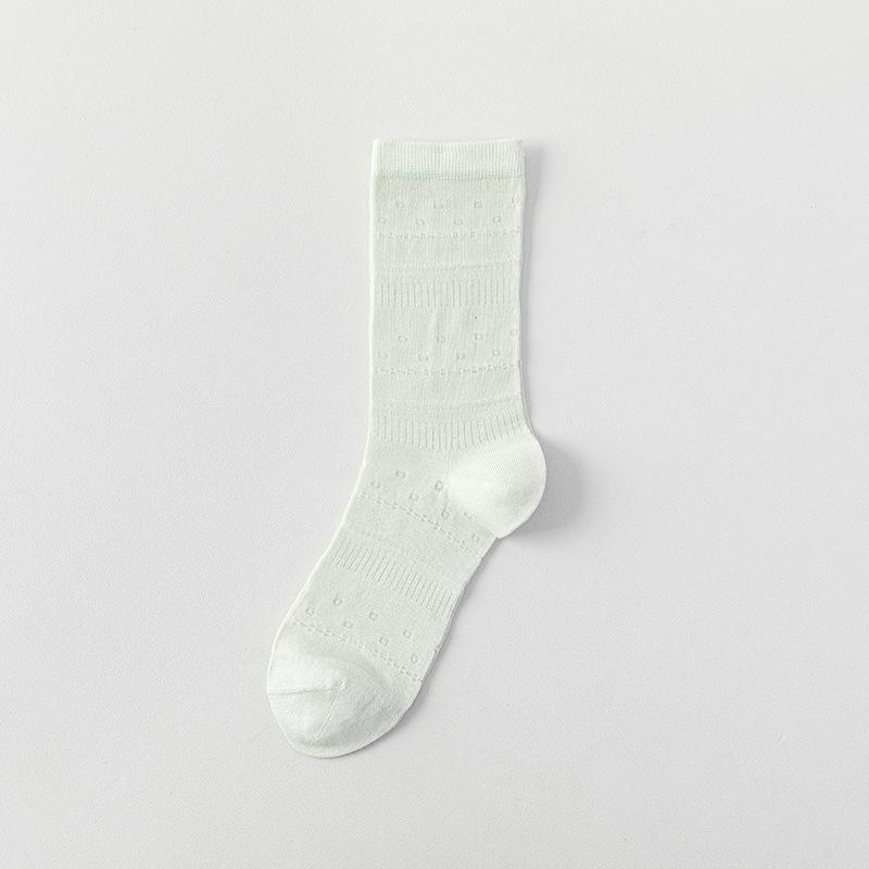 Silk Stockings for Children, Mid-length, Summer/autumn Lightweight Mesh Breathable Open Toe Girls' Long Cotton Socks, Pile Socks, Long Stockings