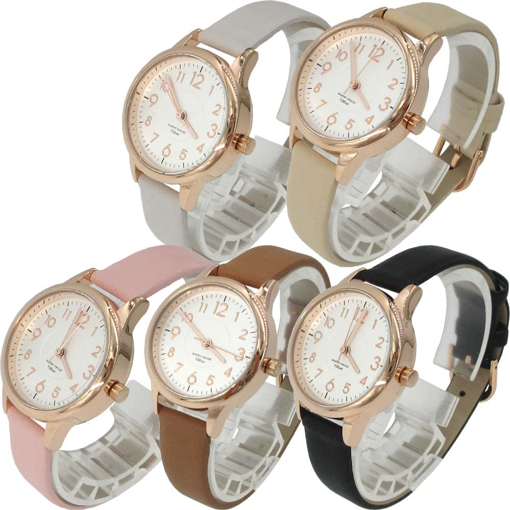 [Fieldwork] Waterproof Juvia Analog Leather Strap ST257p-5 Women's Black