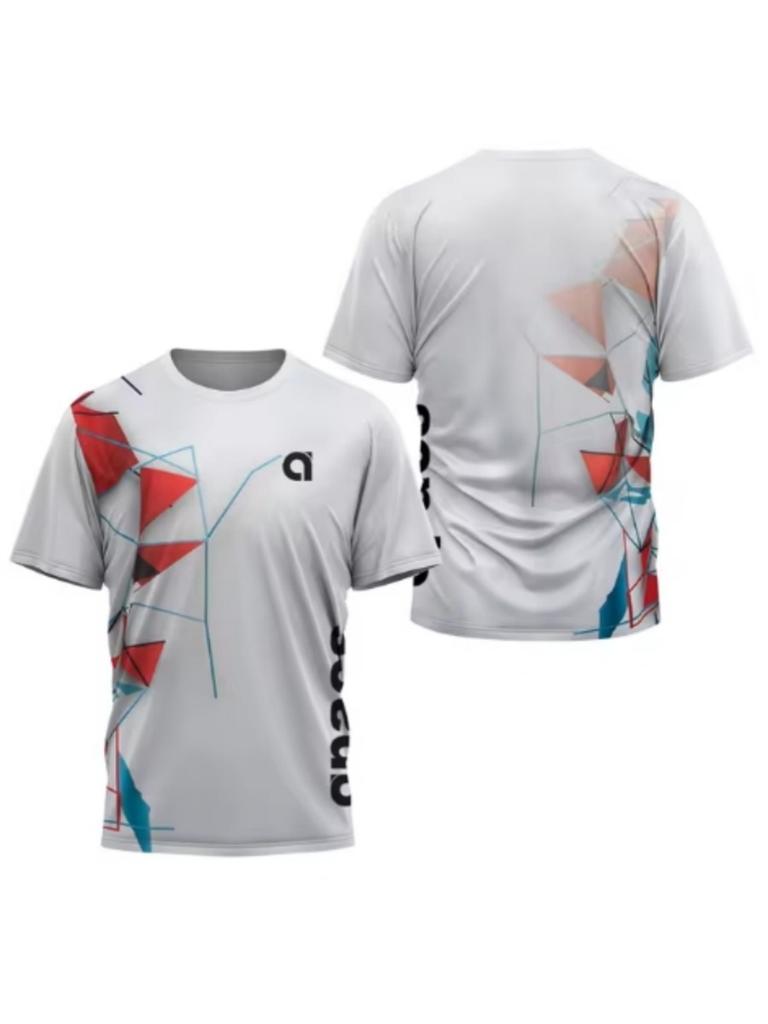 Summer 3D Printed Men's Round Neck Sports T-shirt Badminton Game Quick Drying T-shirt Table Tennis Outdoor Loose Sports Short Sleeve