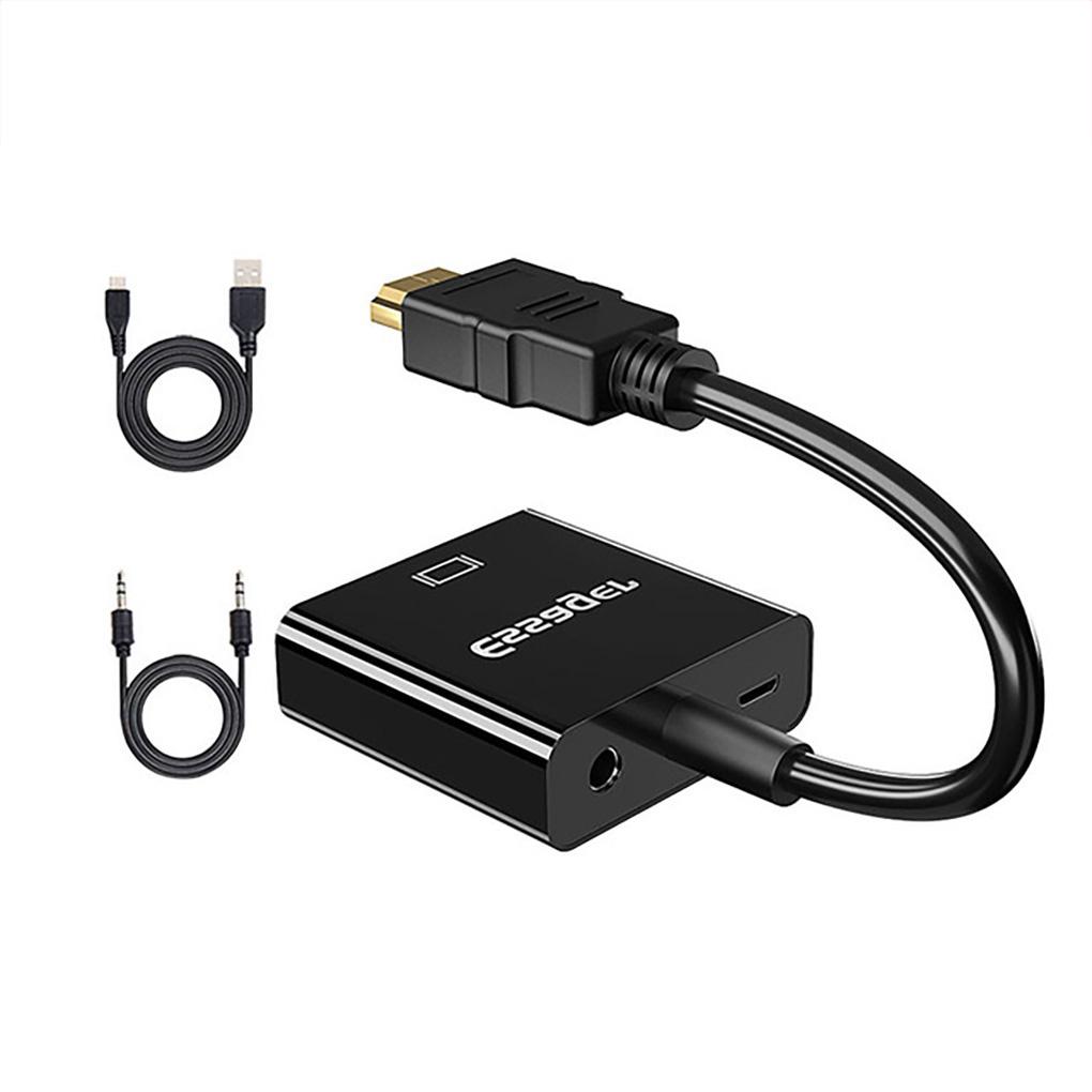 HD To VGA Video Adapter 1080P Male To Female Converter Digital To Analog Video Power Cable Audio Cable