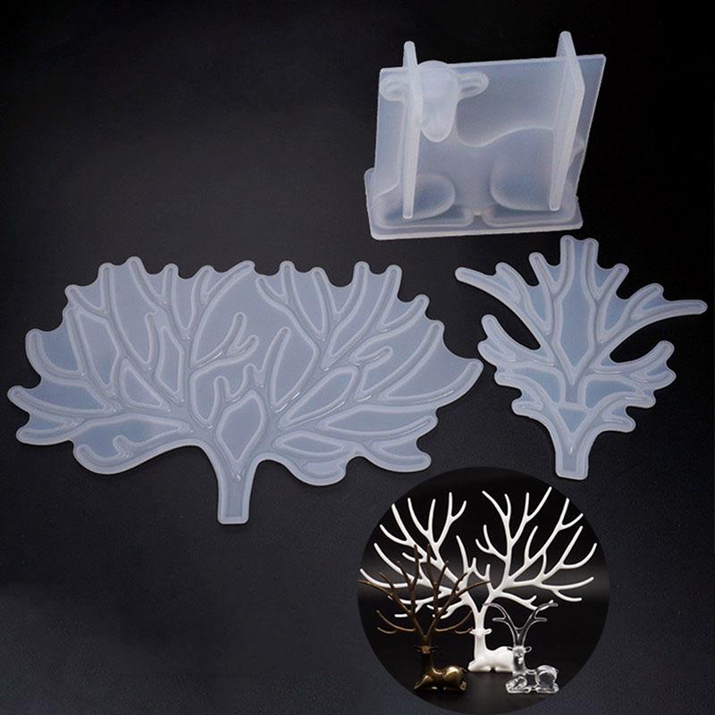 

Олень с рогами Большой Силиконовая плесень ювелирные изделия Хранения Стойка Мягкая плесень УФ смолы плесень