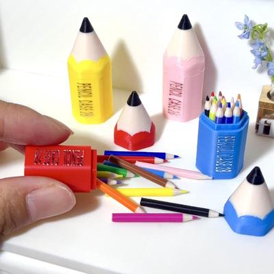 10/12 Stück Kinderspielzeug Puppenhaus Miniatur Buntstift Mini Bleistift Schulbedarf Modell Puppenhaus Zubehör