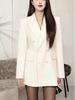2026 Autumn Socialite Black Double-Breasted Suit Jacket: High-End Casual for Spring/Autumn
