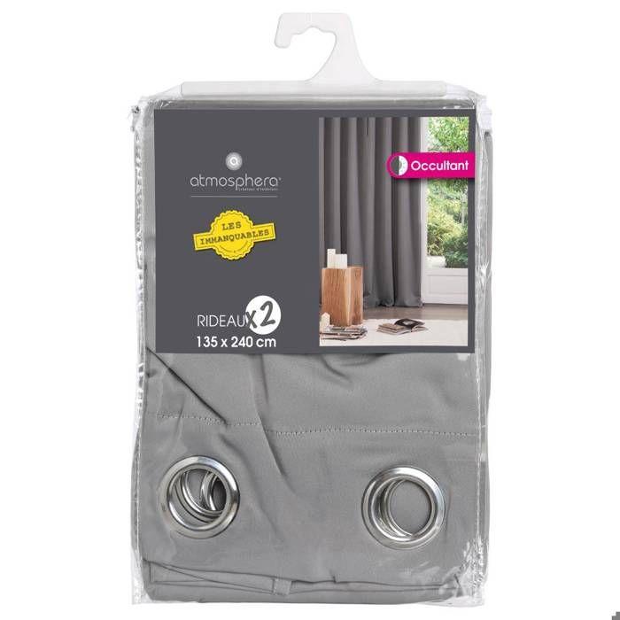 Set of 2 Grey Blackout Curtains 135x240cm - Atmosphera Interior Designer