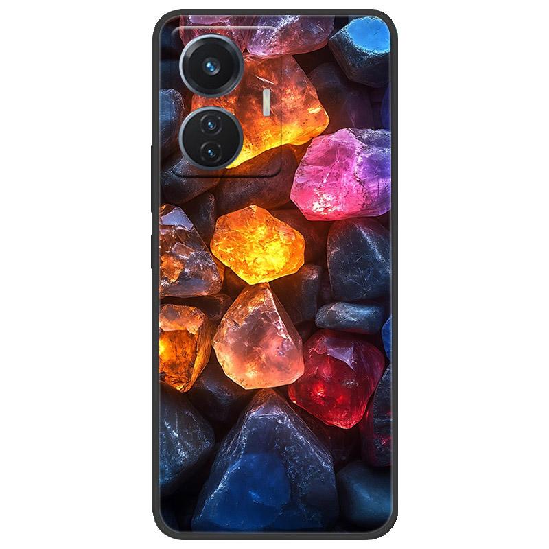 For Vivo T1 4G Y55 4G iQOO Z6 44 W V2153 Case Marble Soft Matte Silicone Back Cover For Vivo T1 44W Full Coverage Phone Shell