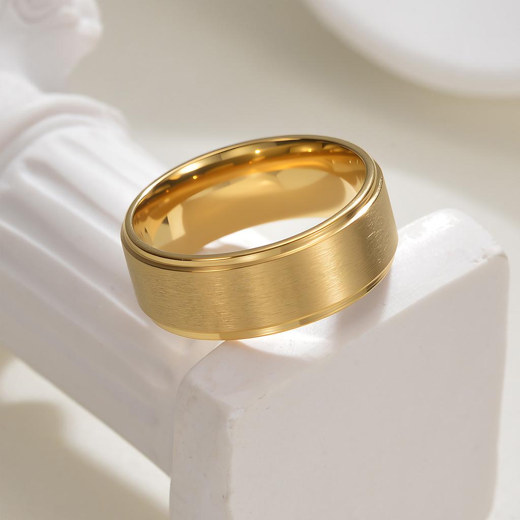 European and American Jewelry Men's Matte Black Plated Simple Fashion Ring