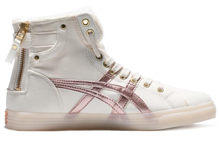 Asics Double Clutch Fleece Retro High Board Shoe Milk White/Gold Women's 1202A078-100