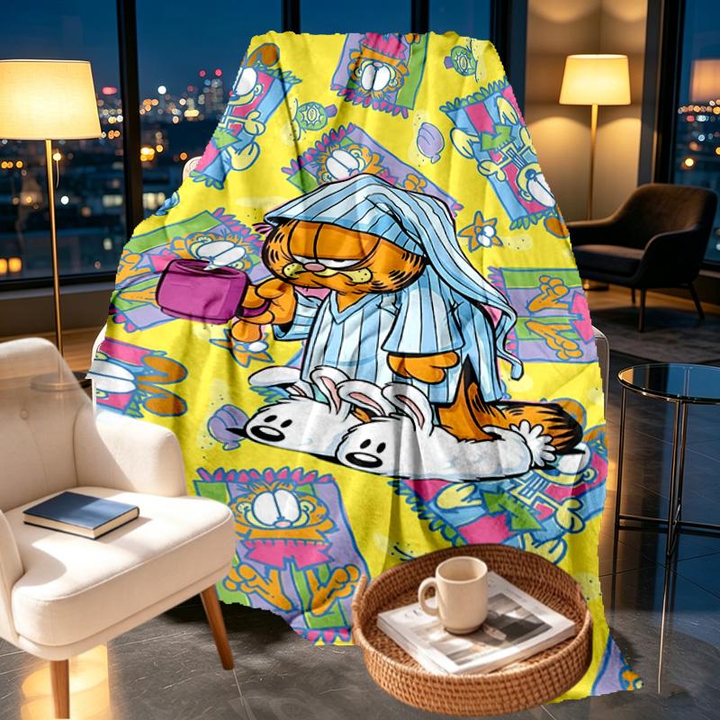 Garfield Print Blanket - Soft & Comfortable, for Bedroom, Travel, Sofa, Home Decoration - Birthday Christmas Gift for Friend