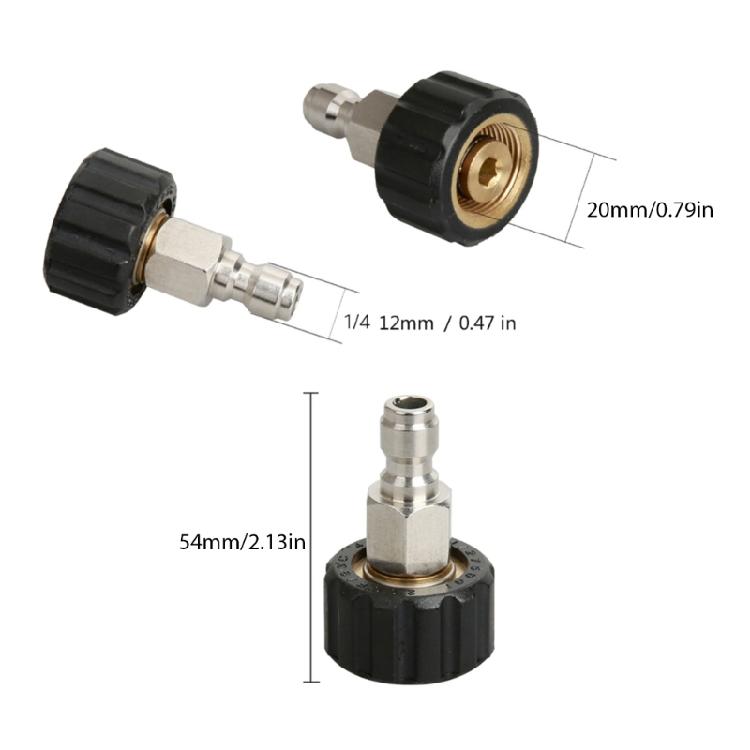 Efficient M22 14mm to 1/4Inch Quick Connection Adapter for Home Garden Pressure Washer Applications Cleaning Equipment